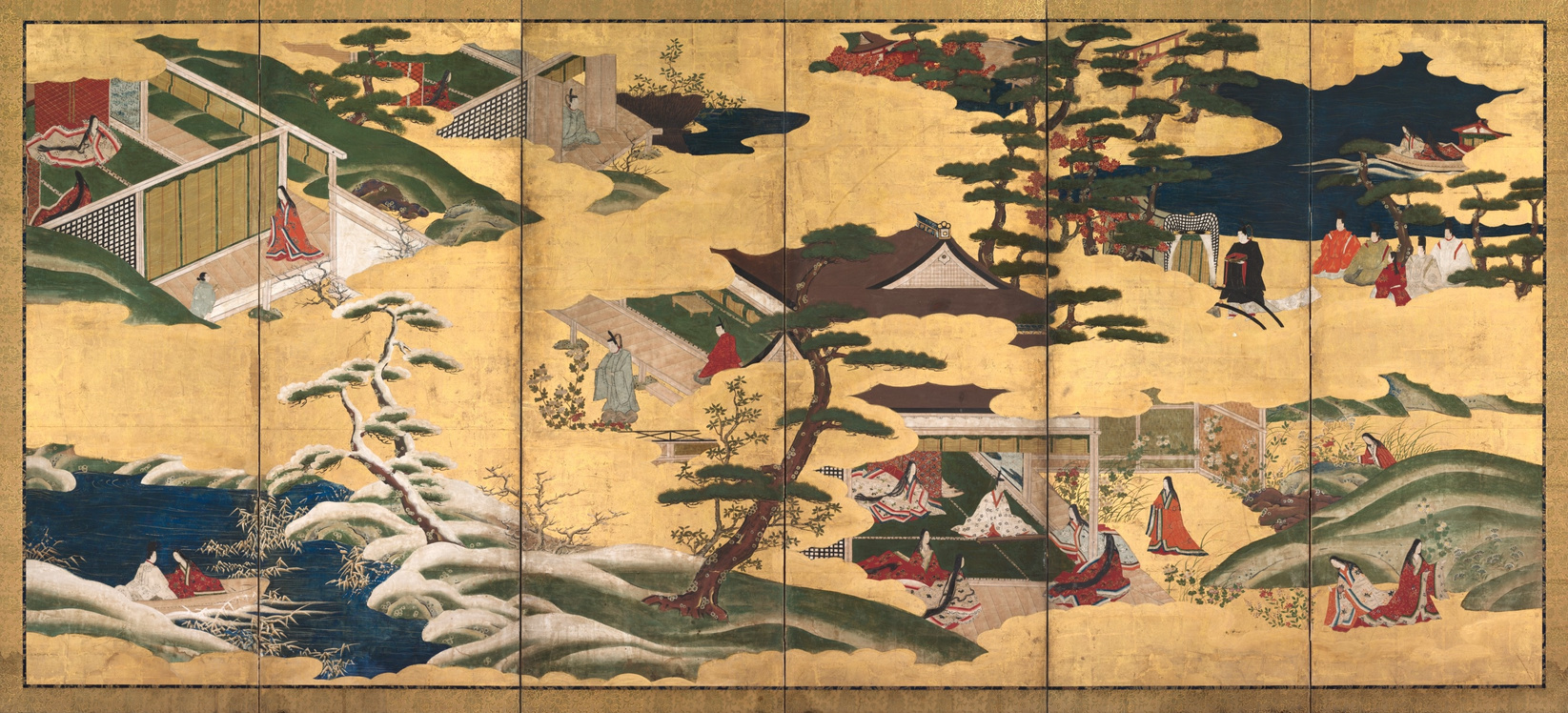 Scenes from the Tale of Genji, courtesy of the Cleveland Museum of Art.